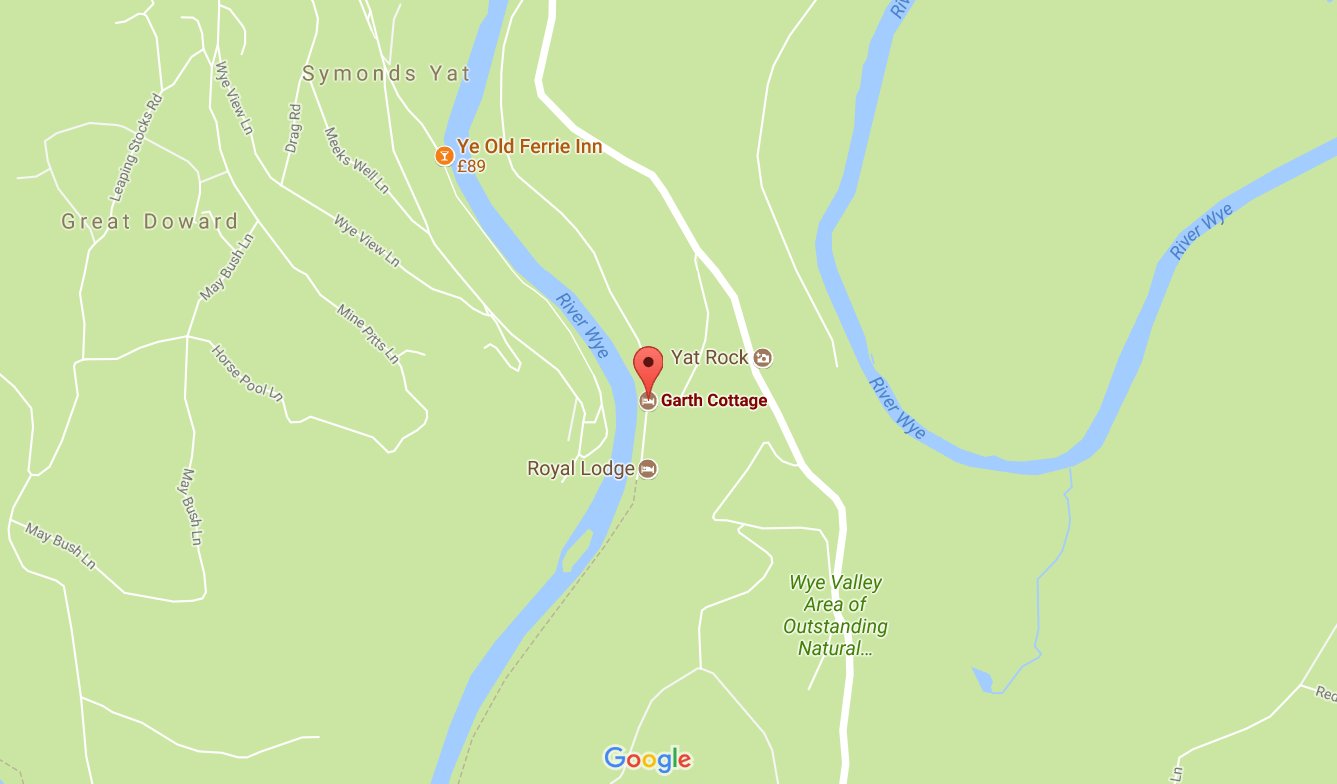 reproduction of the Google map showing our location.