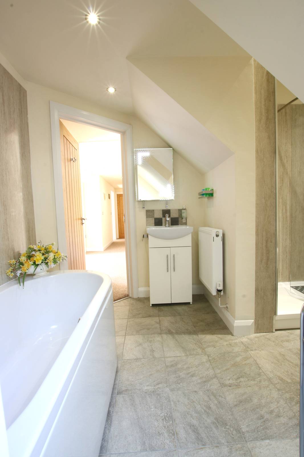 image shows: The luxurious  bathroom is the perfect place to relax after a long day sightseeing